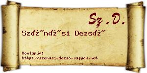 Szénási Dezső névjegykártya